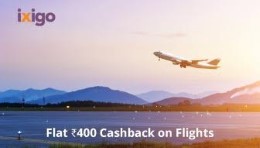 Flights And Cabs Flat Rs. 400 Cashback On Rs. 4000 With Mobikwik at Ixigo