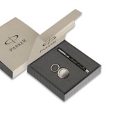 Parker Vector Spark Black Special Edition Roller Ball Pen Gift Set - with Round Key Chain