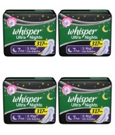 Whisper Ultra Night XL Wings Extra Heavy Flow 7 Pads Pack of 4 Rs. 255 at Snapdeal