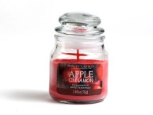 Hosley Apple Cinnamon Highly Fragranced, 2.65 Oz wax, Jar Candle