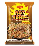 Maggi Hotheads Noodles, Barbeque Pepper, 71g Pack of 10