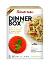 Chef's Basket Dinner Box Pasta Alfredo and Tomato Basil Soup Combo, 544g