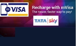 Enjoy flat 50% additional balance on Tata Sky recharges done through mVisa