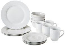 AmazonBasics 16-Piece Dinnerware Set, Round