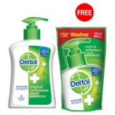 Dettol Original Liquid Hand Wash - 215 ml with Dettol Liquid Soap Refill - 185 ml