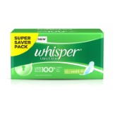 Whisper Ultra Clean Sanitary Pads Large Wings - 30 Piece Pack