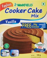 Weikfield Cooker Cake Mix, Vanilla, 175g with Free Cocoa for Chocolate Sauce, 20g