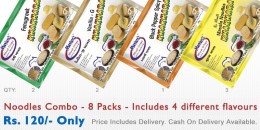  Maniarrs Khakhara Noodles Combo (8 Packs, 4 Flavors, 360 Gm)