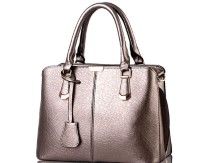 Di Grazia Saffiano Womens Satchel Handbag(Silver, Silver-Leather-Fish-Handbag)