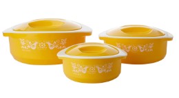 Solimo Sparkle Insulated Casseroles Set with Roti Basket, 3-Piece