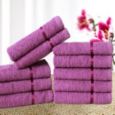 Story@Home Solid 10 Piece 450 GSM Cotton Face Towel Set - Purple 