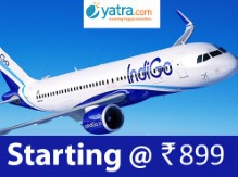 IndiGo flight sale fares starting at Rs.899 on yatra