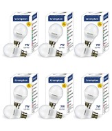 Crompton 7WDF-CDL-BI 7-Watt B22 Base LED Bulb (Pack of 6, Cool Day Light)