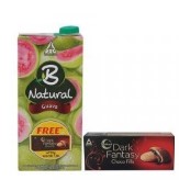 B-natural Fruit Juice, Guava, 1000ml with Free Dark Fantasy Chocofills, 75g