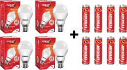 Eveready 9 W B22 LED Bulb  (White, Pack of 4)