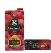 B-natural Fruit Juice, Litchi, 1000ml with Free Dark Fantasy Chocofills, 75g