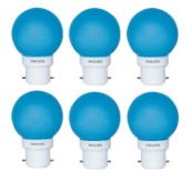 Philips Deco Mini 0.5-Watt B22 Base LED Bulb (Blue and Pack of 6)