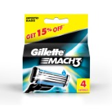 Gillette Mach 3 Manual Shaving Razor Blades - 4s Pack (Cartridge)