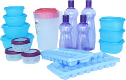 Princeware Plastic Refrigerator Jar Set, 17-Pieces, Multicolour at Amazon