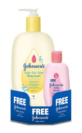 Johnson's Top to Toe Baby Wash (500ml) with Free Baby Lotion (100ml)