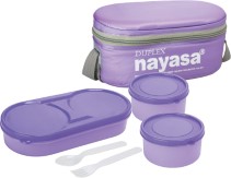 Nayasa Duplex Softline Plastic Lunch Box, 3-Pieces