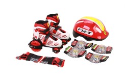 Ferrari FK10-1 Beginner Adjustable Skates Combo Set, Kids Size 26-29