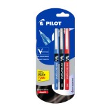 Pilot V5 Liquid Ink Roller Ball Pen - 1Blue + 1Black + 1Red