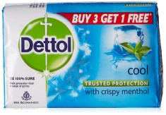 Dettol Cool Soap, 125g (Pack of 4) with Free Dettol Cool Soap, 125g