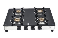 BlackPearl Glass 4 Burner Manual Gas Stove