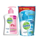 Dettol Liquid Handwash (Skincare) - 200 ml with Free Liquid Handwash - 175 ml