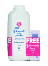 Johnson's Baby Powder (400g) with Free New Johnson's Baby Soap (100g)