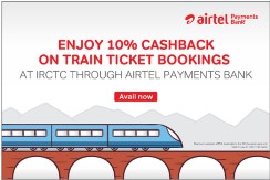 Airtel Money offer - Rail Tickets 10% cashback on IRCTC