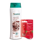 Himalaya Herbals Intensive Body Lotion, Cocoa Butter, 400ml with Shine Lip Care, Strawberry, 4.5g