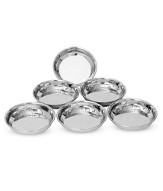 Classic Essentials Stainless Steel Halwa Plate Of 6pcs