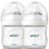 Phillips Avent 125ml Natural Feeding Bottle Clear, Pack of 2