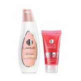 Lakme Peach Milk Moisturizer SPF 24 PA Sunscreen Lotion, 120ml with Free Lakme Clean Up Nourishing Glow Face Wash, 25g
