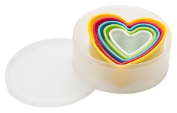 Hopesun Plastic Heart Shaped Cookie Cutter Set, 5-Pieces, Multicolor