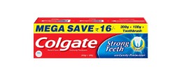 Colgate Toothpaste Strong Teeth - 300 g (Anti-cavity) Free Toothbrush