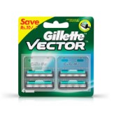 Gillette Vector Plus Manual Shaving Razor Blades (Cartridge) - 4s Pack