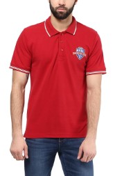 American Crew Men's Polo Tipping Collar With 784 Badge (Red)