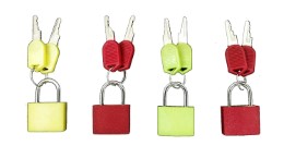 CrownLit™ Set of 4 Small Padlocks for Securing Luggage while Travelling - (Assorted Colors)