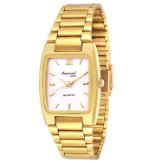 Imperial Club Men's All Time Favourite Gold Plated Rectangular White Dial Analog Watch