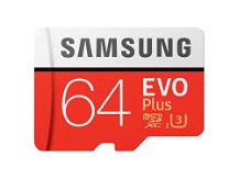 Samsung EVO Plus 64GB microSDXC UHS-I U3 100MB/s Full HD & 4K UHD Memory Card with Adapter (MB-MC64GA)