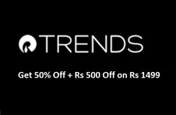 Reliance Trends 50% Off On Men's Clothing + Rs.500 Off On Rs.1499