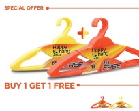Happy to Hang Amaze 6+6 Piece Polypropylene Hangers, Yellow and Orange (Buy 1 Get 1 Free)