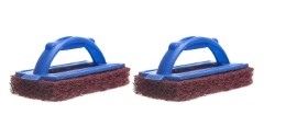 Gala Iron Bull Scrub Pad Set (Maroon and Blue, 2-Pieces)