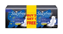 Stayfree Advanced All Night - 7s Buy 3 Get 1 Free (28 pads, worth Rs 90)