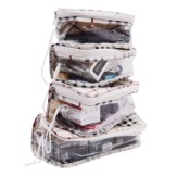 Kuber Industries Multicolor Fabric Travelling Kit Box , Set Of 4 Pcs