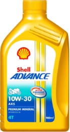 Shell Advance AX5 550031424 10W-30 API SL Premium Mineral Motorbike Engine Oil (900 ml)
