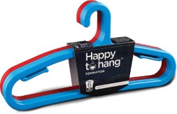 Happy to Hang Denimation Polypropylene Pack of 6 Cloth Hangers  (Blue, Red)